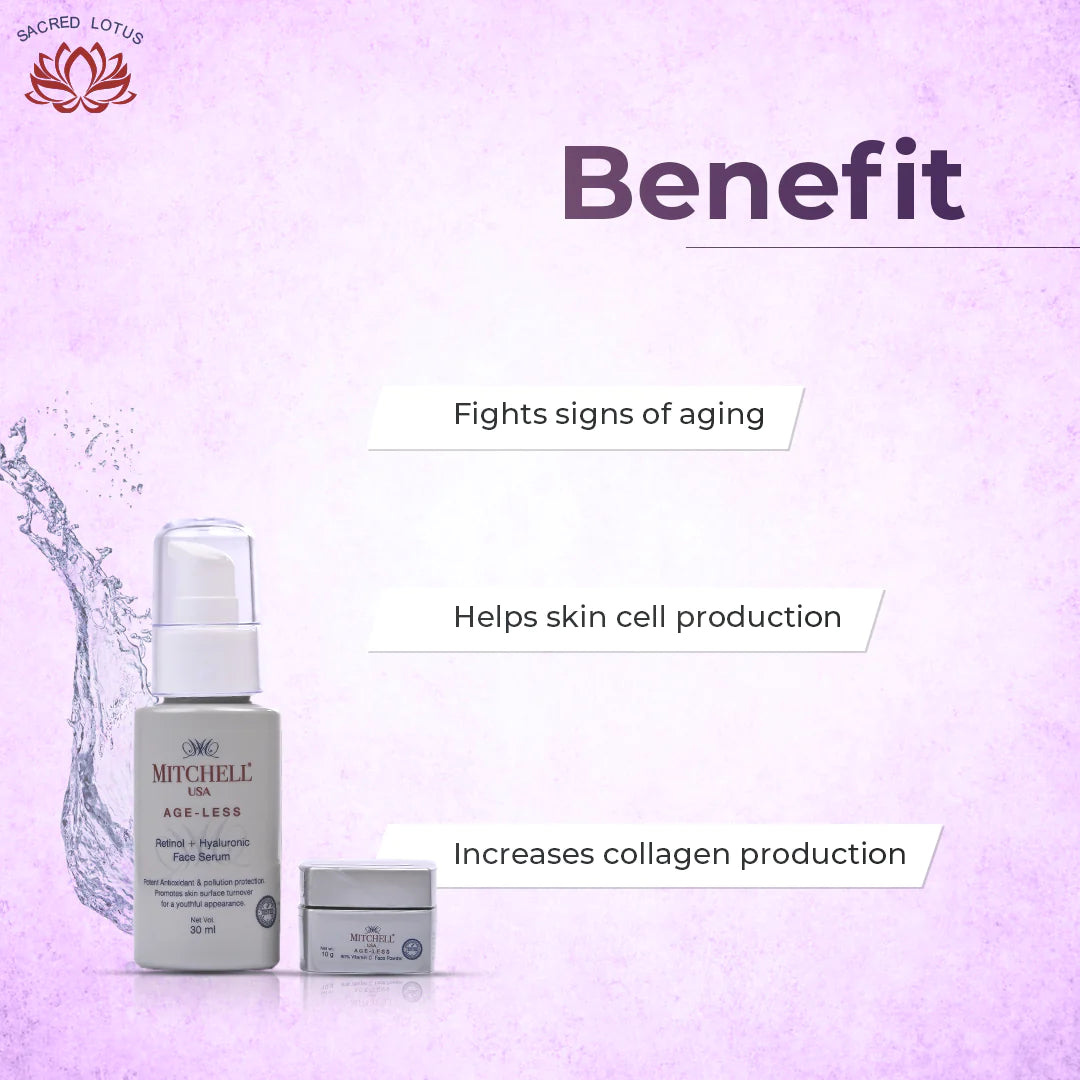 Ageless ANTI-AGING VIT A? + HA + VIT C REGIMEN (Serum + Powder) Mitchell Brands - Mitchell Brands - Skin Lightening, Skin Brightening, Fade Dark Spots, Shea Butter, Hair Growth Products