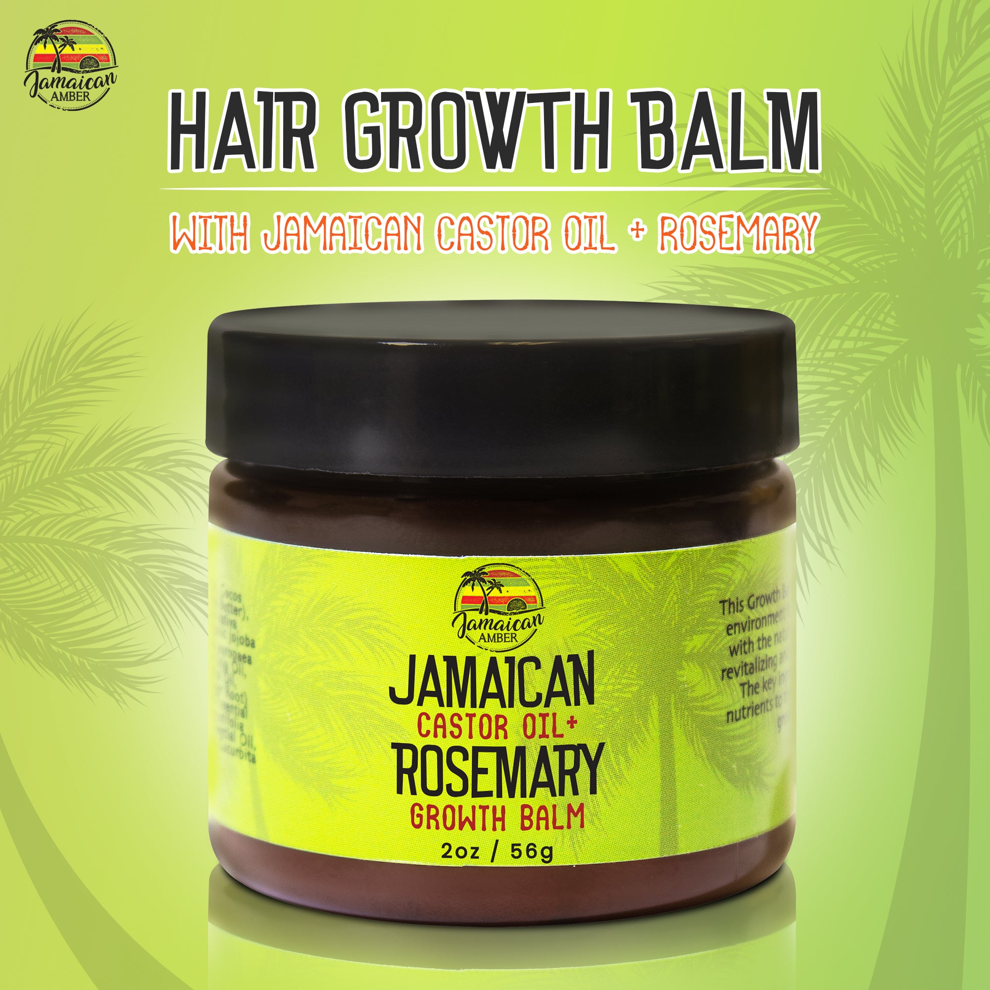 Jamaican Amber Jamaican Castor Oil & Rosemary Hair Growth Balm 2 oz/60 ml Mitchell Brands - Mitchell Brands - Skin Lightening, Skin Brightening, Fade Dark Spots, Shea Butter, Hair Growth Products