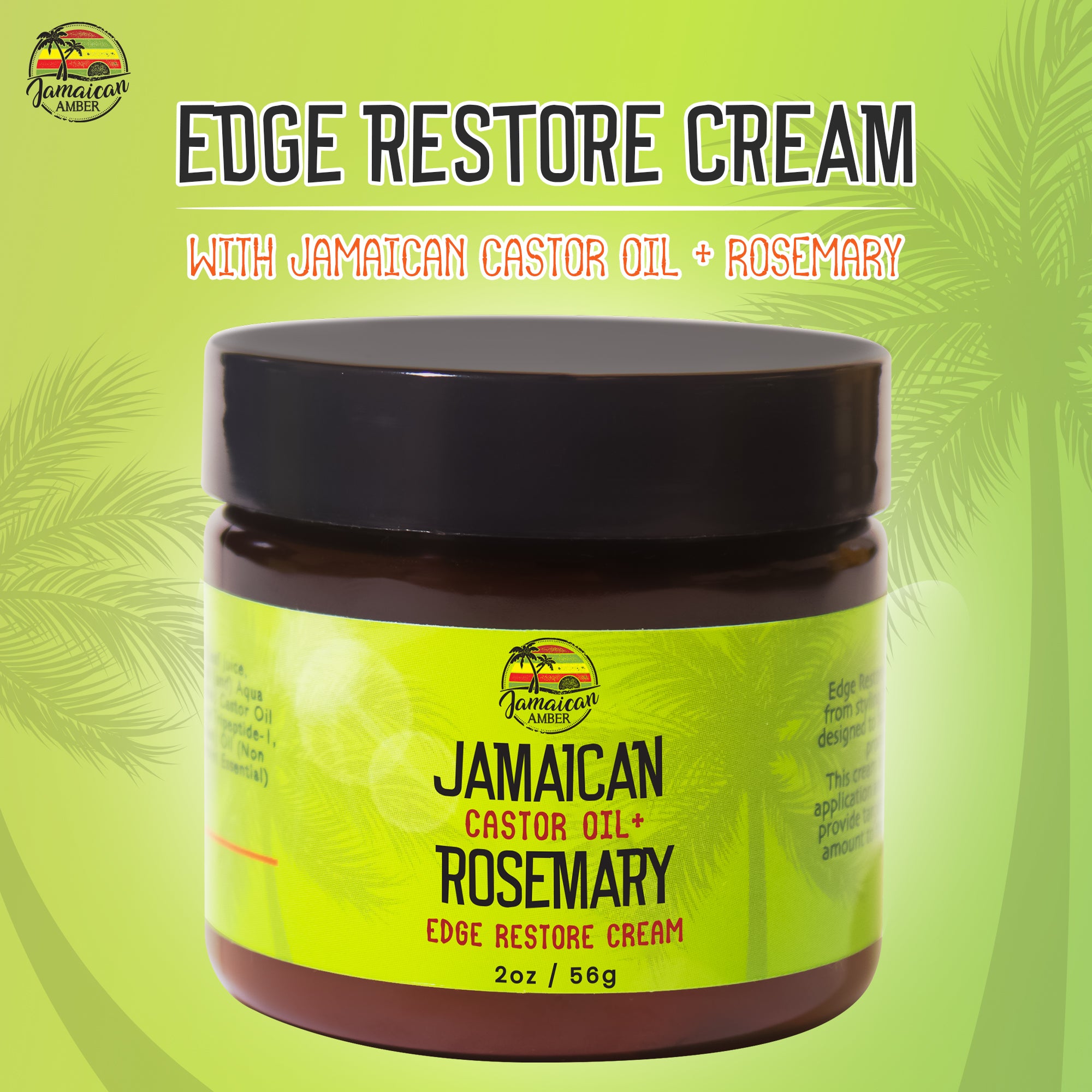 Jamaican Amber Jamaican Castor Oil & Rosemary Edge Restore Cream 2 oz/60 ml Mitchell Brands - Mitchell Brands - Skin Lightening, Skin Brightening, Fade Dark Spots, Shea Butter, Hair Growth Products