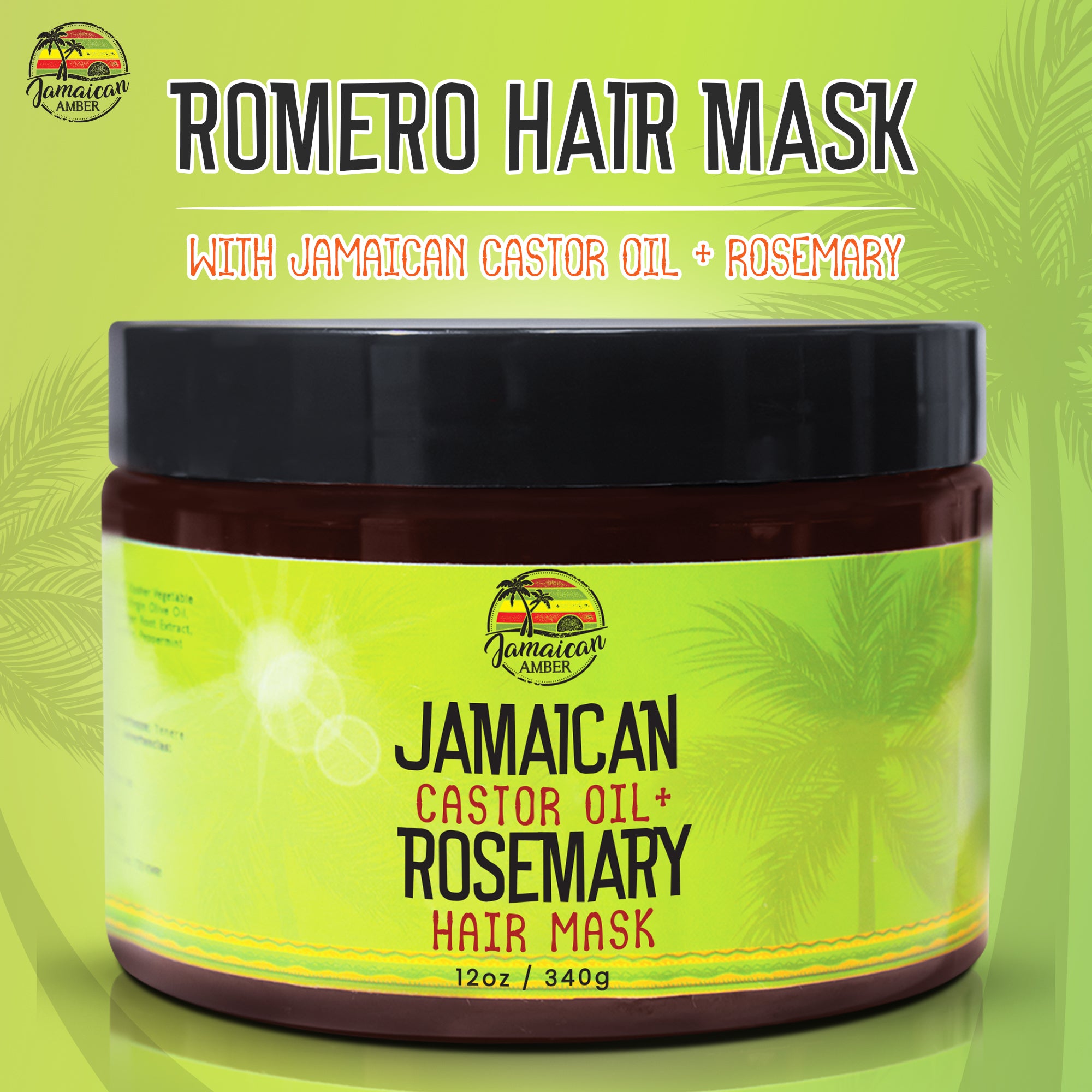 Jamaican Amber Jamaican Castor Oil & Rosemary Hair Mask 12 oz/354 ml Mitchell Brands - Mitchell Brands - Skin Lightening, Skin Brightening, Fade Dark Spots, Shea Butter, Hair Growth Products