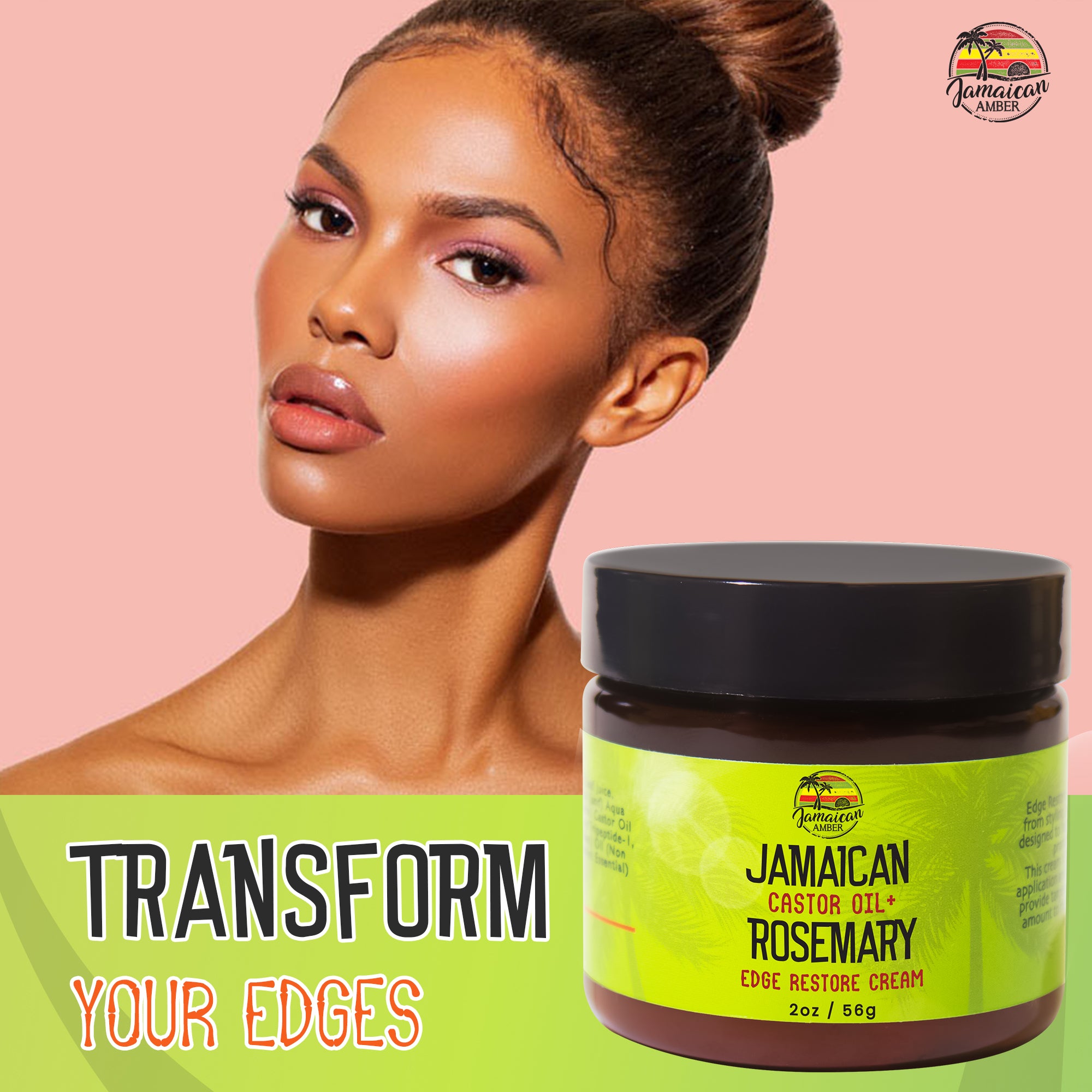 Jamaican Amber Jamaican Castor Oil & Rosemary Edge Restore Cream 2 oz/60 ml Mitchell Brands - Mitchell Brands - Skin Lightening, Skin Brightening, Fade Dark Spots, Shea Butter, Hair Growth Products