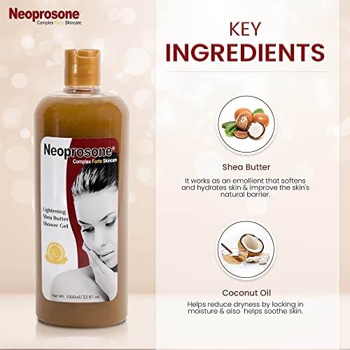 Neoprosone Exfoliating Shower Gel 1000ml Mitchell Group USA, LLC - Mitchell Brands - Skin Lightening, Skin Brightening, Fade Dark Spots, Shea Butter, Hair Growth Products