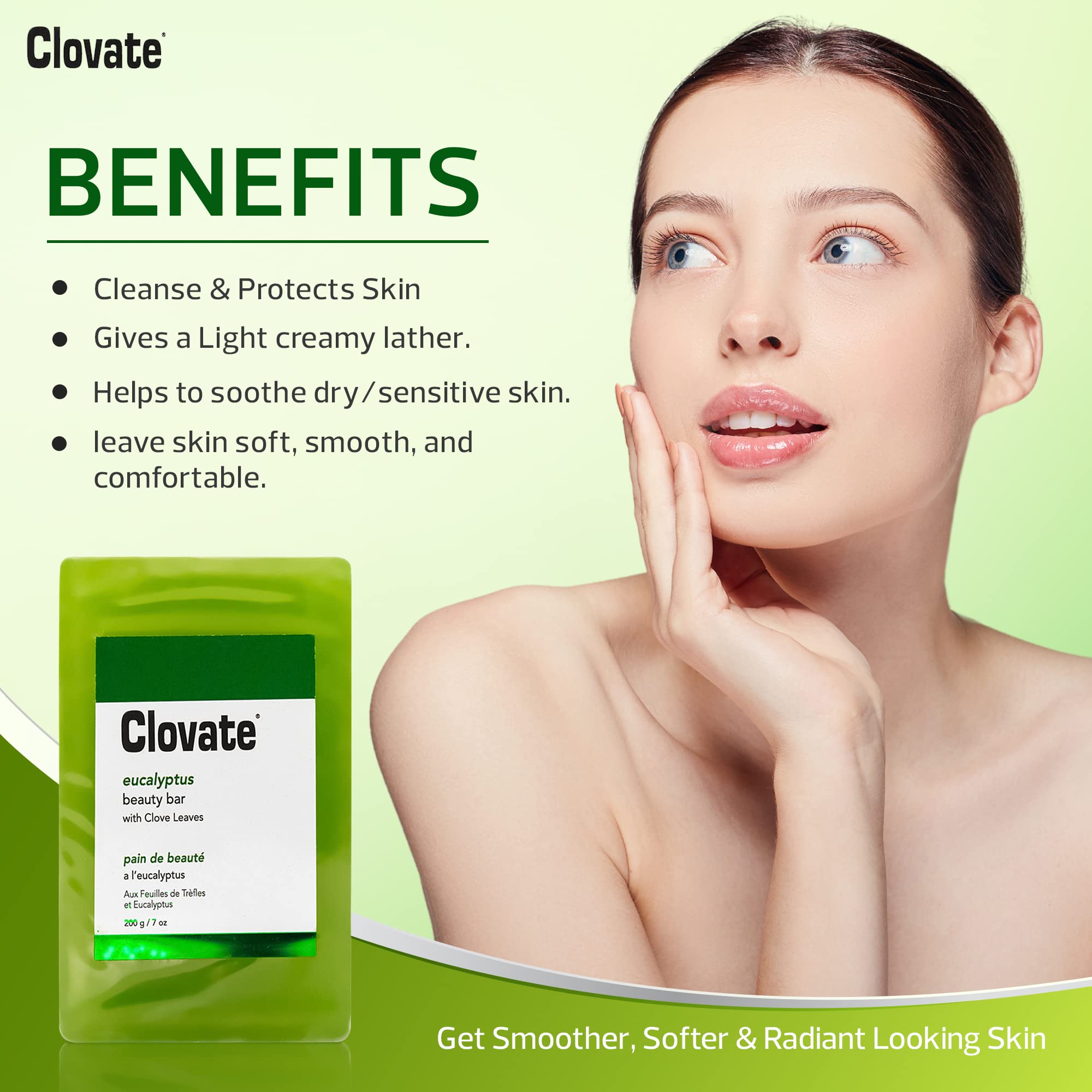 Clovate Eucalyptus Beauty Bar 200g Mitchell Brands - Mitchell Brands - Skin Lightening, Skin Brightening, Fade Dark Spots, Shea Butter, Hair Growth Products