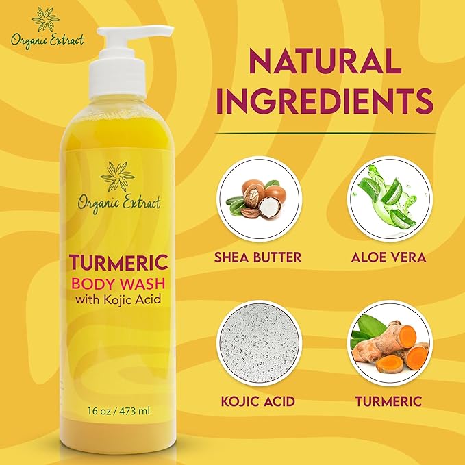 Organic Extract Turmeric Body Wash 16 oz/473 ml Mitchell Brands - Mitchell Brands - Skin Lightening, Skin Brightening, Fade Dark Spots, Shea Butter, Hair Growth Products