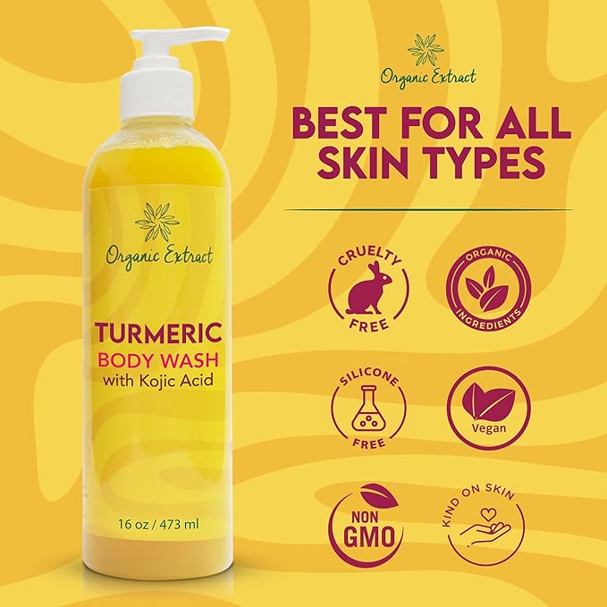 Organic Extract Turmeric Body Wash 16 oz/473 ml Mitchell Brands - Mitchell Brands - Skin Lightening, Skin Brightening, Fade Dark Spots, Shea Butter, Hair Growth Products