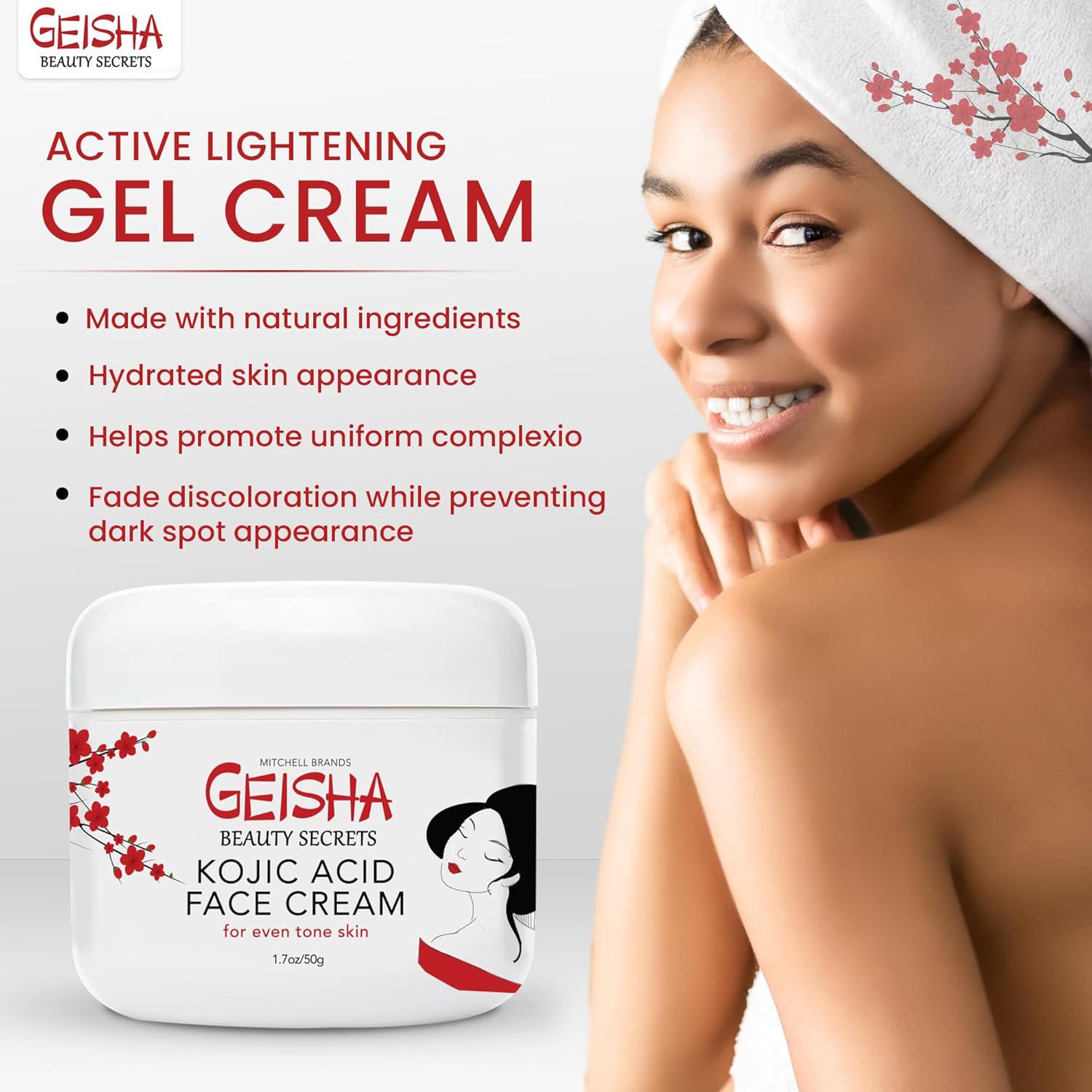 Crema aclaradora activa Geisha con ácido kójico - 50ml / 1.7 fl oz