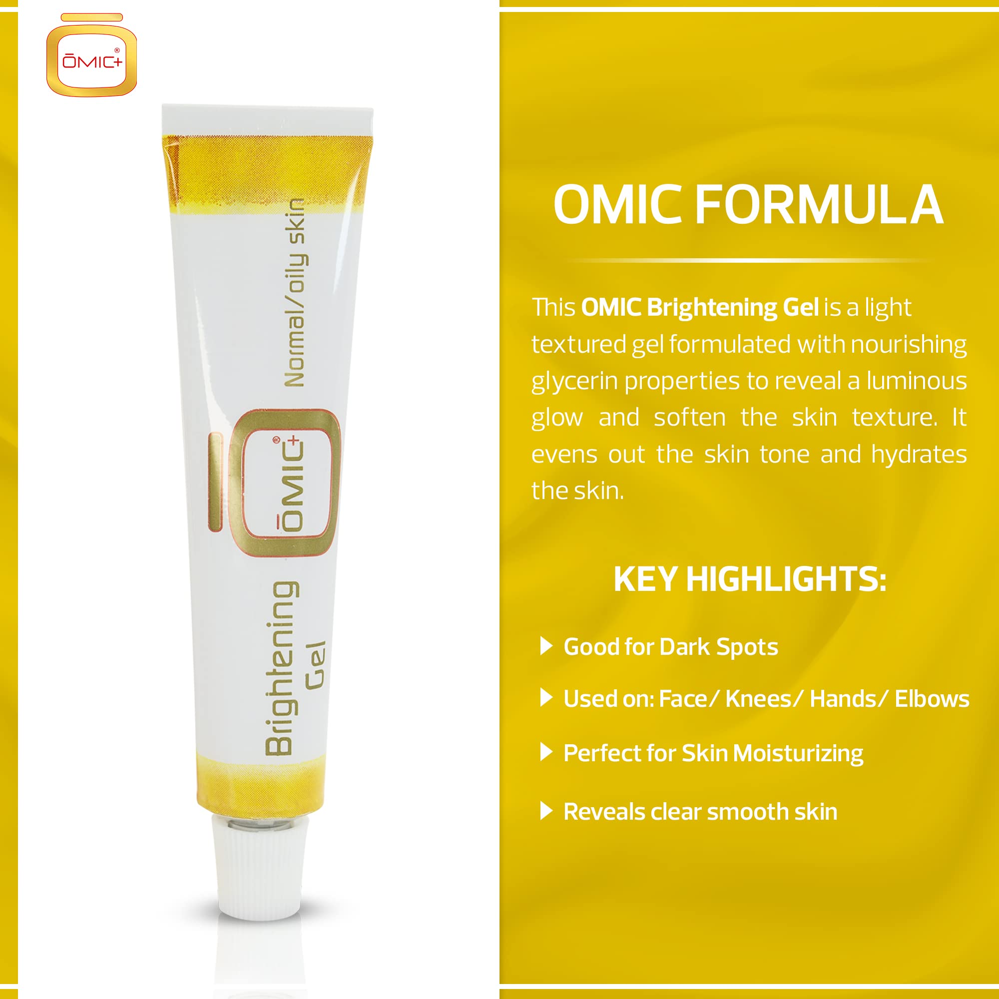 OMIC Brightening Gel - 30g OMIC Original - Mitchell Brands - Skin Lightening, Skin Brightening, Fade Dark Spots, Shea Butter, Hair Growth Products