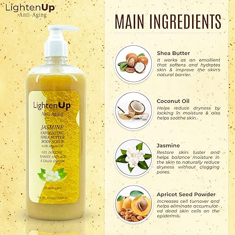 LightenUp Gold Jasmine Shower Gel 1000ml Mitchell Brands - Mitchell Brands - Skin Lightening, Skin Brightening, Fade Dark Spots, Shea Butter, Hair Growth Products