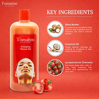 Tomatine Exfoliating Shower Gel 1000ml Mitchell Brands - Mitchell Brands - Skin Lightening, Skin Brightening, Fade Dark Spots, Shea Butter, Hair Growth Products