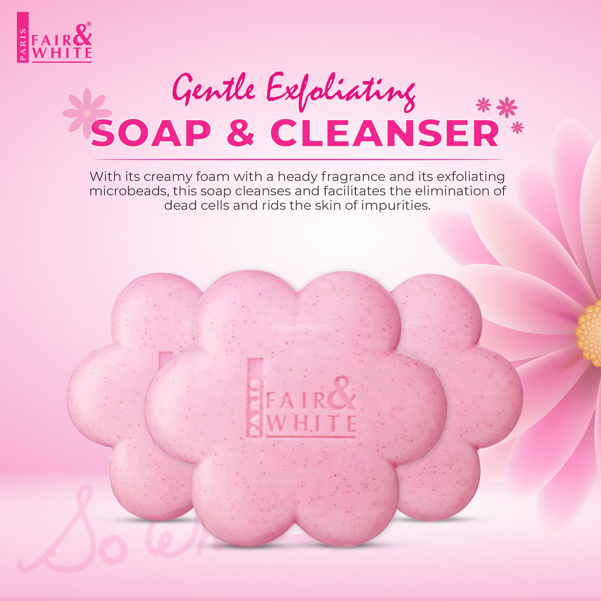 Fair & White So White Exfoliating Soap - Gentle Cleansing Bar - 200g / 7 oz Fair & White So White - Mitchell Brands - Skin Lightening, Skin Brightening, Fade Dark Spots, Shea Butter, Hair Growth Products