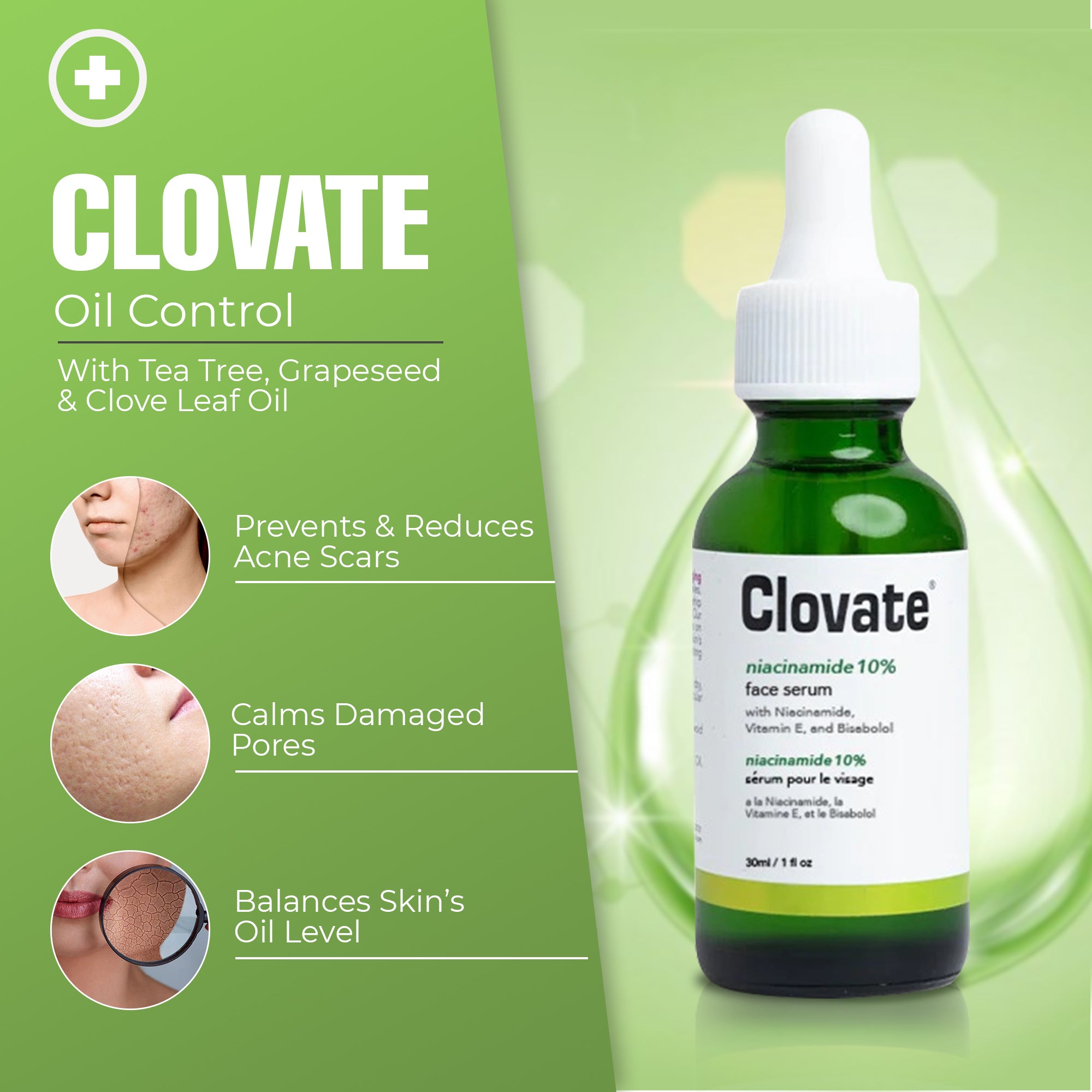 Clovate Niacinamide Serum - 30ml / 1 fl oz Mitchell Group USA, LLC - Mitchell Brands - Skin Lightening, Skin Brightening, Fade Dark Spots, Shea Butter, Hair Growth Products