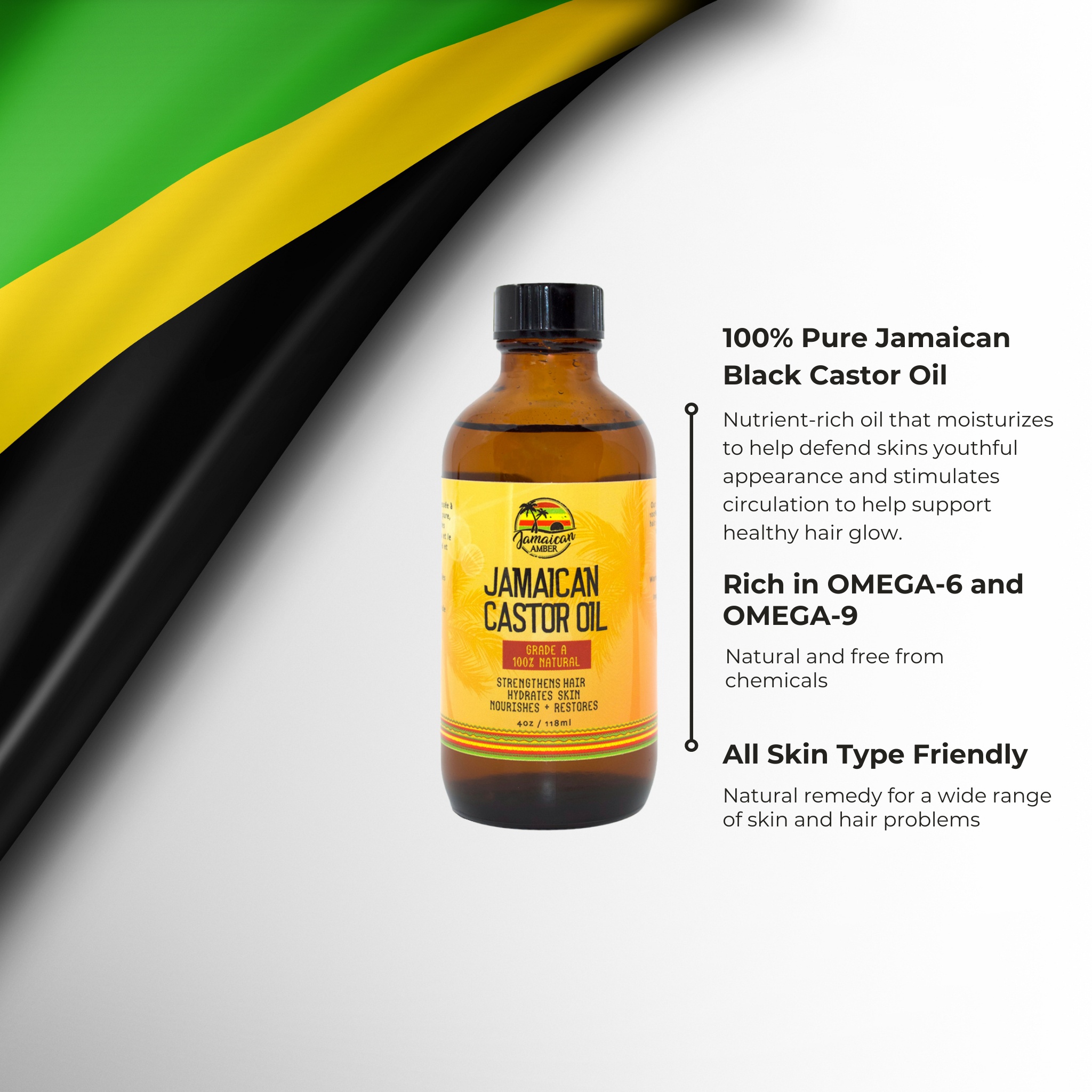 Jamaican Castor Oil 118ml Mitchell Brands - Mitchell Brands - Skin Lightening, Skin Brightening, Fade Dark Spots, Shea Butter, Hair Growth Products