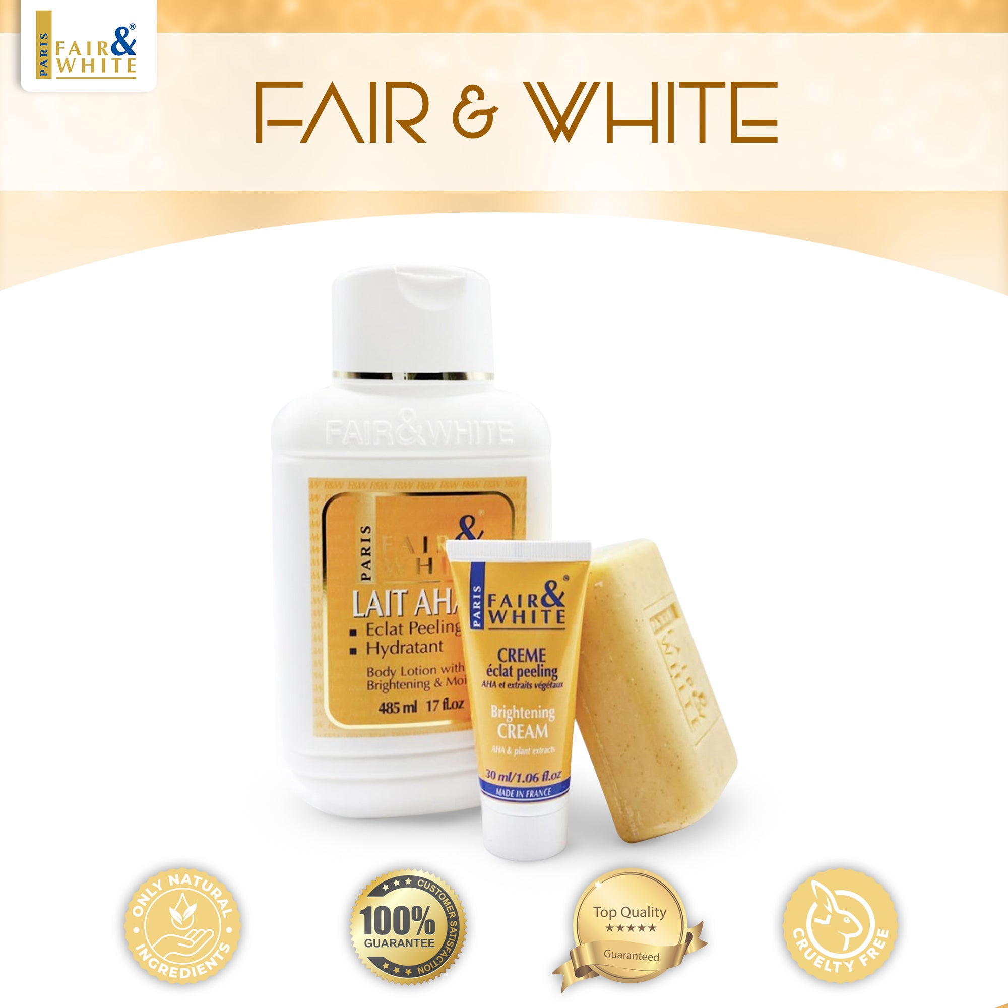 Fair & White Original AHA Exfoliating Soap - 200g / 7 oz Fair & White Original - Mitchell Brands - Skin Lightening, Skin Brightening, Fade Dark Spots, Shea Butter, Hair Growth Products