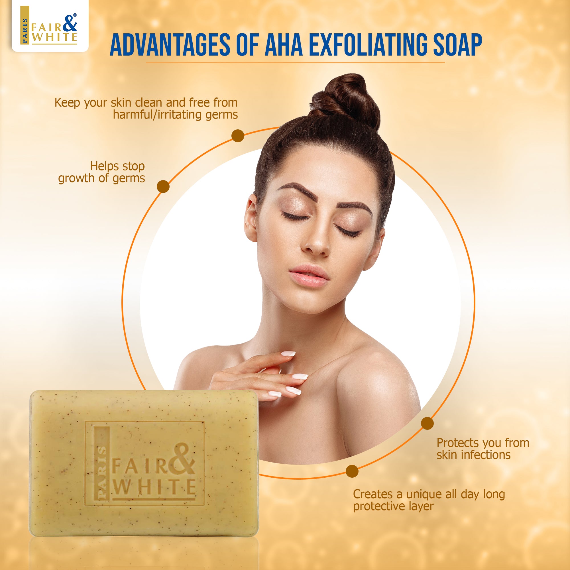 Fair & White Original AHA Exfoliating Soap - 200g / 7 oz Fair & White Original - Mitchell Brands - Skin Lightening, Skin Brightening, Fade Dark Spots, Shea Butter, Hair Growth Products