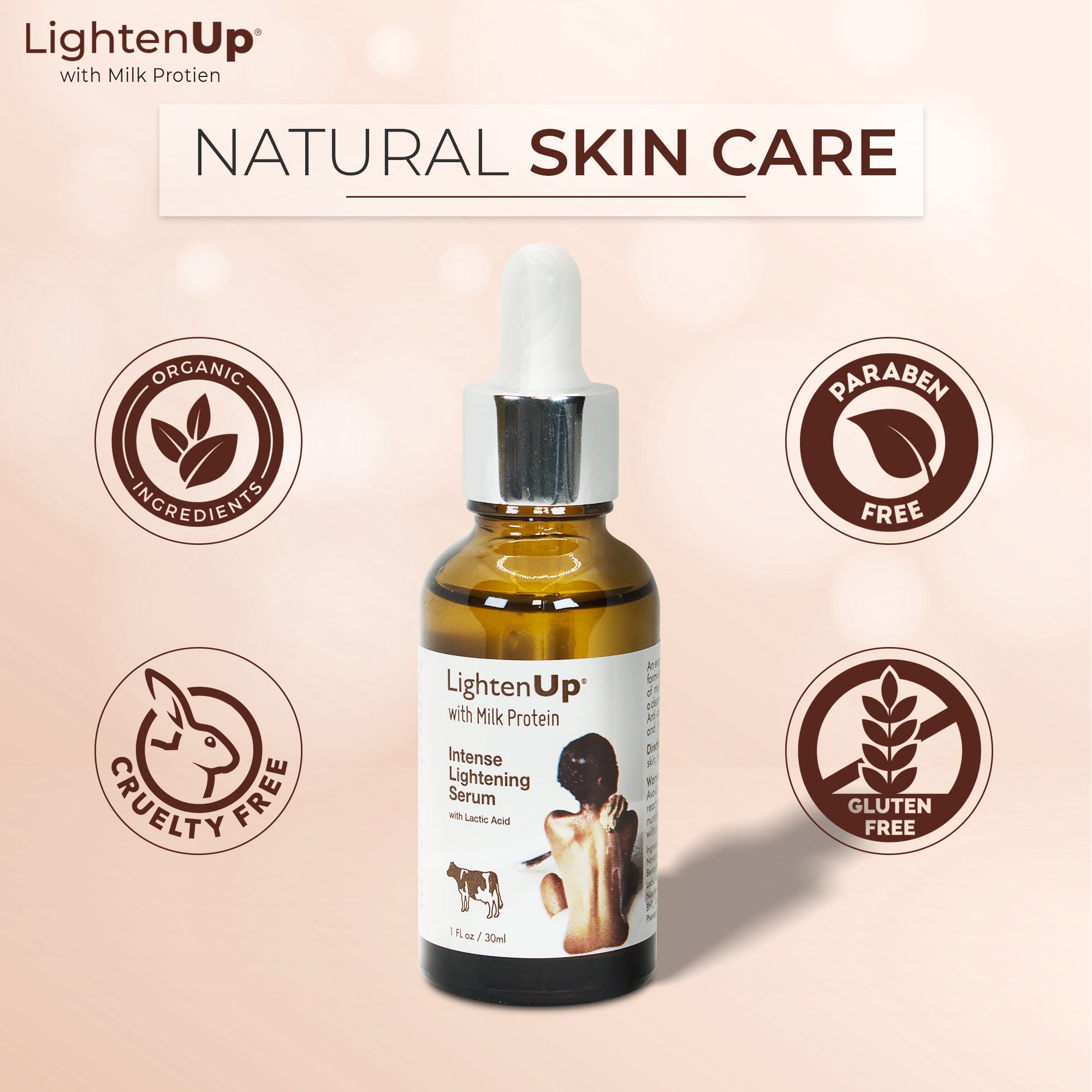 Omic Lightenup Lactic Acid Active Intense Lightening Serum - 30ml Mitchell Brands - Mitchell Brands - Skin Lightening, Skin Brightening, Fade Dark Spots, Shea Butter, Hair Growth Products