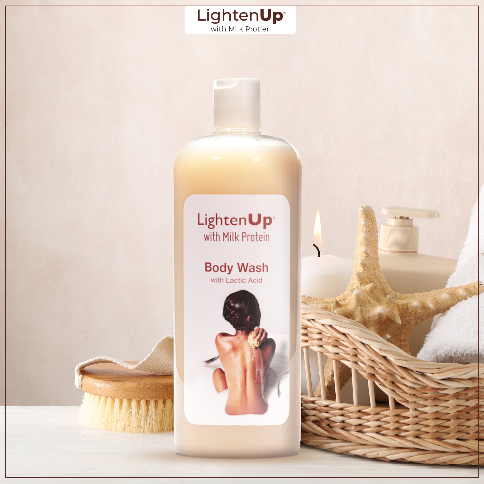 Omic Lightenup Lactic Acid Shea Butter Shower Gel - 1000ml Mitchell Brands - Mitchell Brands - Skin Lightening, Skin Brightening, Fade Dark Spots, Shea Butter, Hair Growth Products