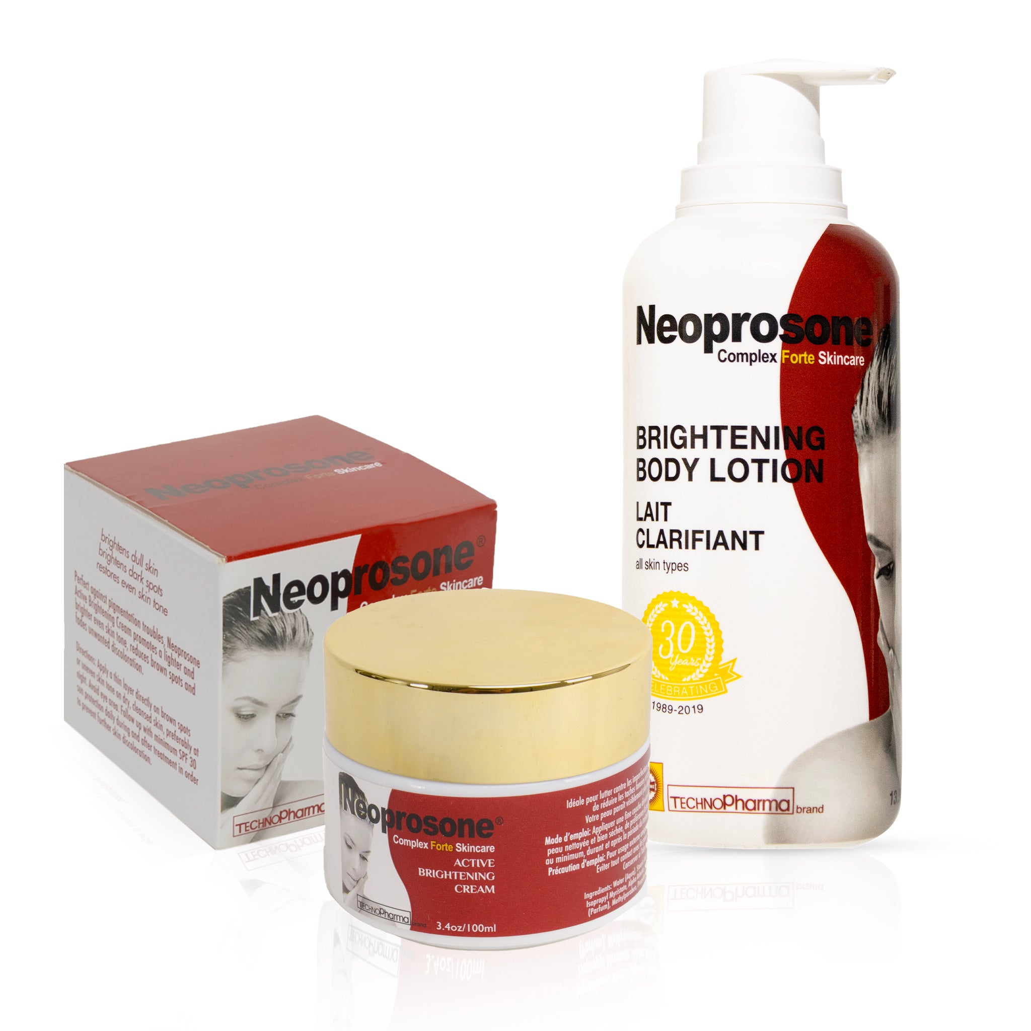 COMBO NEOPROSONE BRIGHTENING Cream & Body Lotion Mitchell Brands - Mitchell Brands - Skin Lightening, Skin Brightening, Fade Dark Spots, Shea Butter, Hair Growth Products