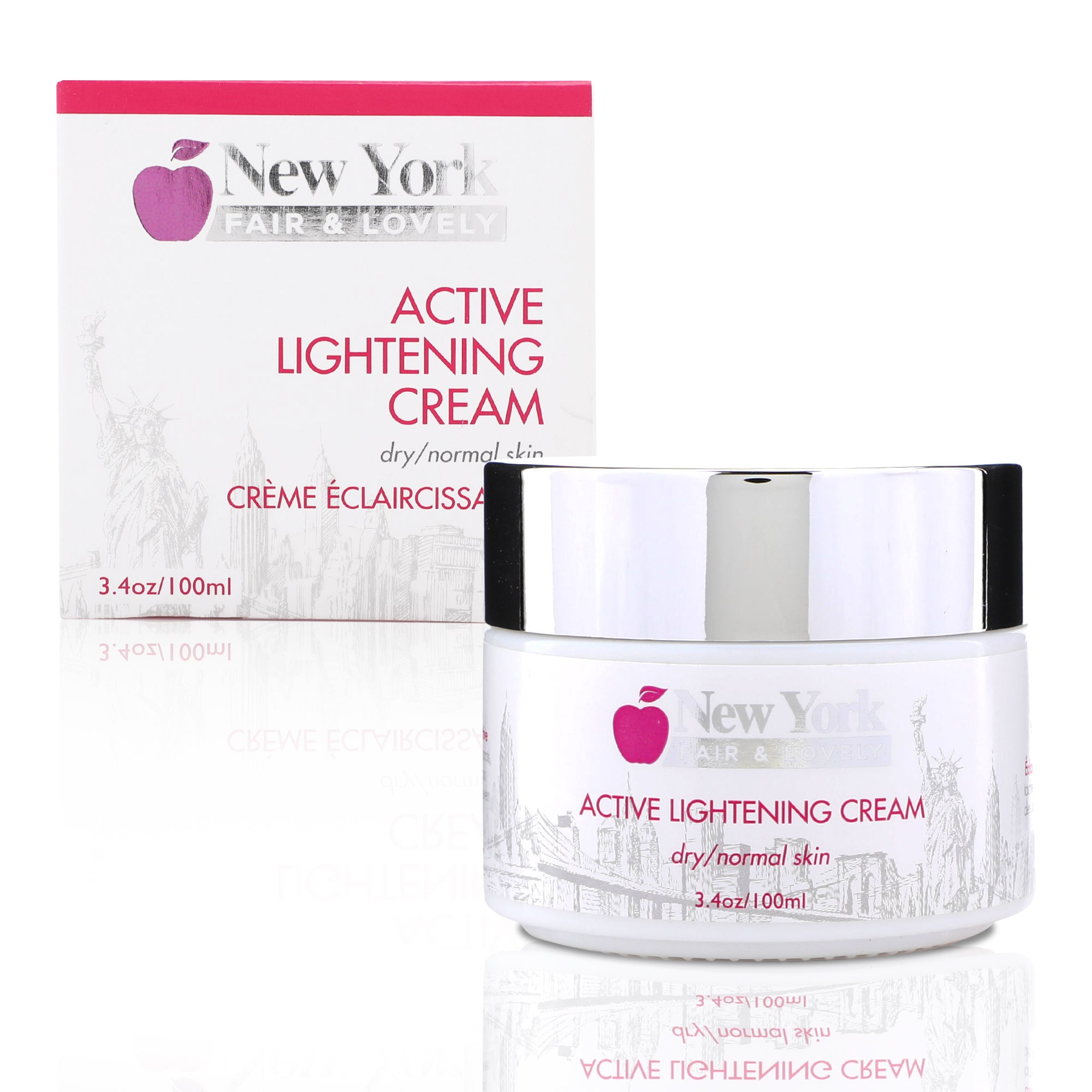 New York Fair & Lovely Active Lightening Cream - 100ml / 3.4 Oz New York Fair & Lovely - Mitchell Brands - Skin Lightening, Skin Brightening, Fade Dark Spots, Shea Butter, Hair Growth Products