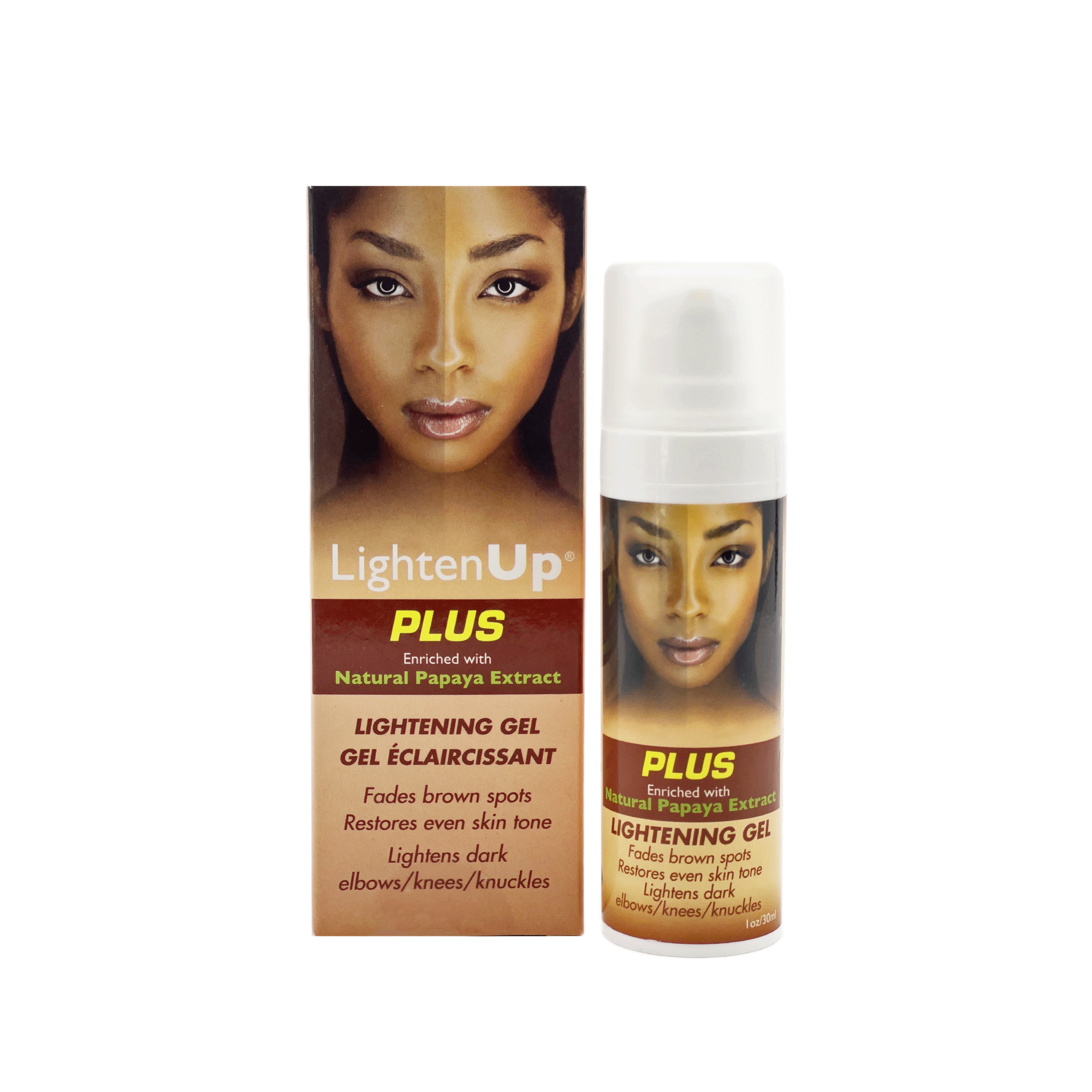 Omic LightenUp PLUS Lightening Gel - 30ml LightenUp - Mitchell Brands - Skin Lightening, Skin Brightening, Fade Dark Spots, Shea Butter, Hair Growth Products